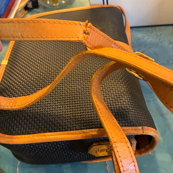 Vintage Yves Saint Laurent Black and Tan Woven Crossbody Bag & Box - Picture 8 of 15
